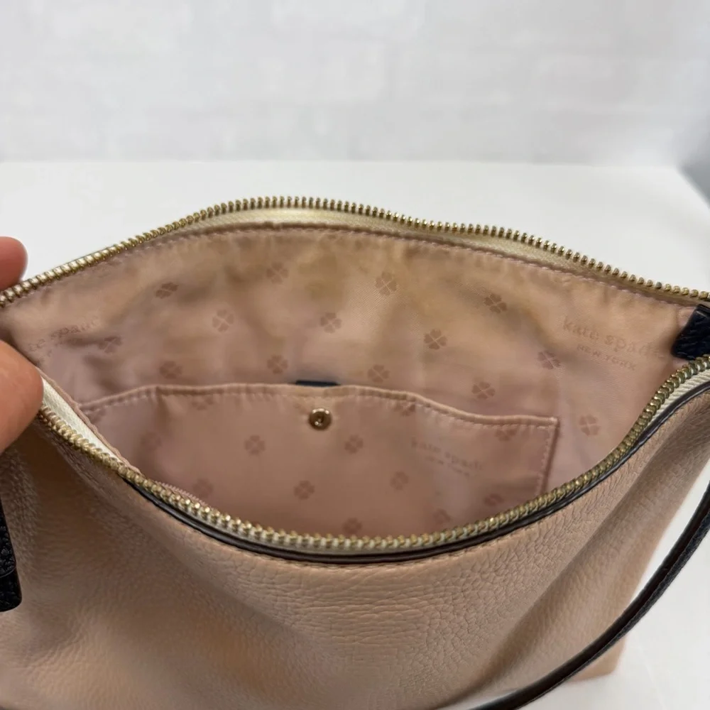 Kate Spade New York Pebbled Leather Colorblock Crossbody‎ Bag Blush Ivory Navy
